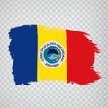 Flag Parish Escaldes-Engordany of Andorra brush strokes. Flag of Escaldes-Engordany on transparent background for your web site de
